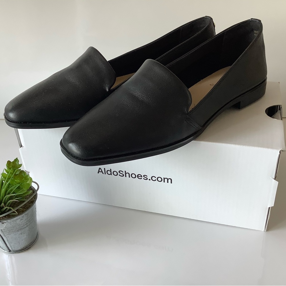 Aldo women’s flat shoes leather black new